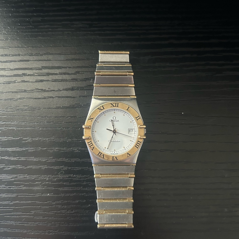 18k Omega Gold and Silver Women’s Watch with Roman Numerals